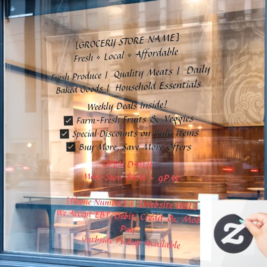 52" x 72" Raamfolie voor supermarkten Raamsticker (Cafe Raam)