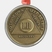52 Year Sober Anniversary Medallion | Recovery Metalen Ornament (Voorkant)