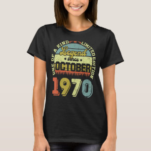 52 Years Old Legend Since October 1970 52nd Birth T-shirt