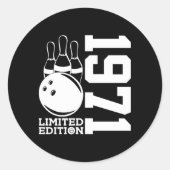 52e bowling 1971 ronde sticker (Voorkant)
