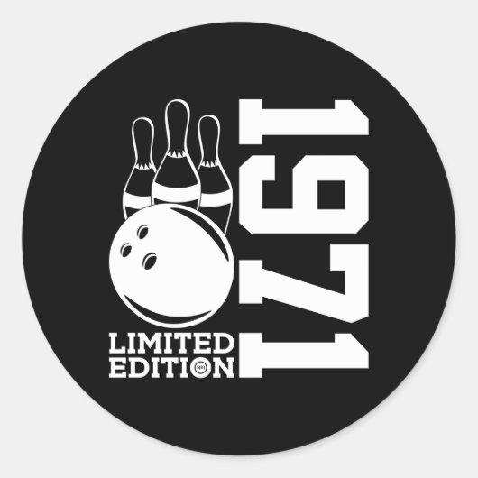 52e bowling 1971 ronde sticker (Voorkant)