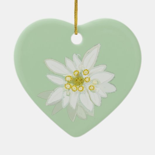 52e bruiloft Jubileum Edelweiss Keramisch Ornament (Achterkant)