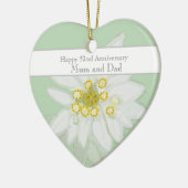 52e bruiloft Jubileum Edelweiss Keramisch Ornament (Links)