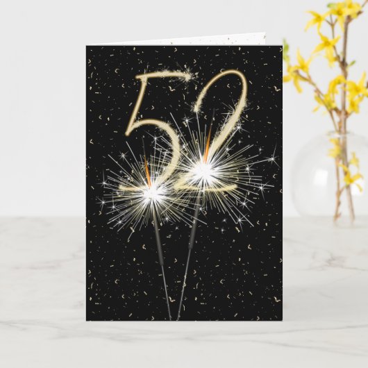 52e bruiloft sparklers kaart (Gele Bloem)