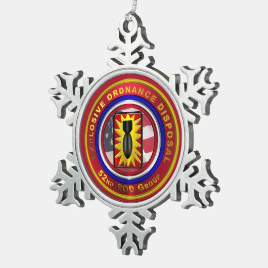 52e EOD-GROEP Tin Sneeuwvlok Ornament (Rechts)