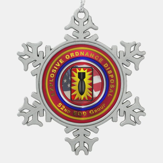 52e EOD-GROEP Tin Sneeuwvlok Ornament (Voorkant)