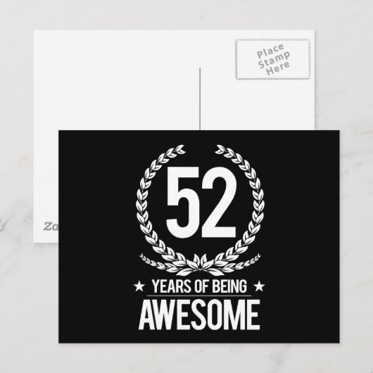 52e verjaardag (52 jaar Geweldige) Briefkaart (Voorkant / Achterkant)