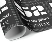 52e verjaardag: Art Deco geïnspireerd look "52" &  Cadeaupapier (Rol Hoek)