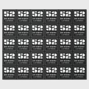 52e verjaardag: Art Deco geïnspireerd look "52" &  Cadeaupapier