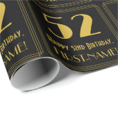 52e verjaardag ~ Art Deco Geïnspireerde look "52", Cadeaupapier (Rol Hoek)