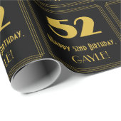 52e verjaardag - Art Deco geïnspireerde look "52"  Cadeaupapier (Rol Hoek)