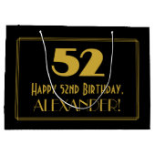 52e verjaardag — Art Deco Geïnspireerde look "52" Groot Cadeauzakje (Achterkant)