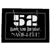 52e verjaardag ~ Art Deco Geïnspireerde look "52"  Groot Cadeauzakje (Achterkant)