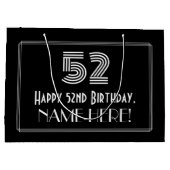 52e verjaardag — Art Deco Geïnspireerde look "52"  Groot Cadeauzakje (Achterkant)