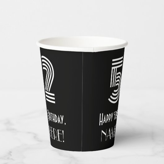 52e verjaardag — Art Deco Geïnspireerde look "52" Papieren Bekers (Rechts)