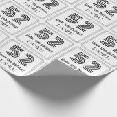 52e verjaardag: Art Deco geïnspireerde stijl "52"  Cadeaupapier (Hoek)