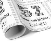 52e verjaardag: Art Deco geïnspireerde stijl "52"  Cadeaupapier (Rol Hoek)