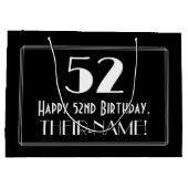 52e verjaardag: Art Deco geïnspireerde stijl "52", Groot Cadeauzakje (Achterkant)