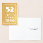 52e verjaardag ~ Art Deco stijl "52" & aangepaste  Folie Kaarten (Display)