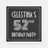 52e verjaardag: Art Deco Style + aangepaste naam Servet (Voorkant)