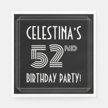 52e verjaardag: Art Deco Style + aangepaste naam