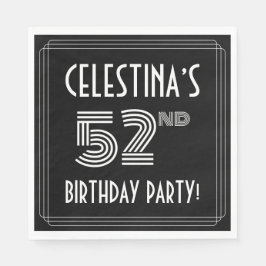 52e verjaardag: Art Deco Style + aangepaste naam Servet