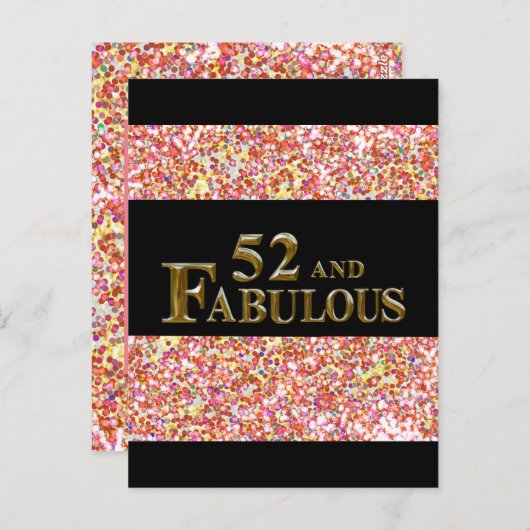 52e verjaardag briefkaart (Voorkant / Achterkant)