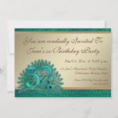 52e verjaardag elegante decoratieve fotouitnodigin kaart (Achterkant)