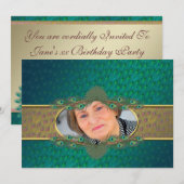 52e verjaardag elegante decoratieve fotouitnodigin kaart (Voorkant / Achterkant)