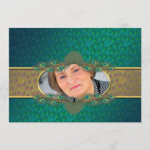 52e verjaardag elegante decoratieve fotouitnodigin kaart