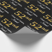 52e verjaardag: Elegante luxe Faux Gold look # Cadeaupapier (Hoek)