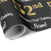 52e verjaardag: Elegante luxe Faux Gold look # Cadeaupapier (Rol Hoek)