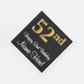 52e verjaardag ~ Elegante luxe faux gouden look # Servet (Hoek)