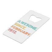 52e verjaardag februari 1972 creditkaart flessenopener (Achterkant Gekanteld)