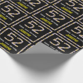 52e verjaardag: Floral Flowers Number, Custom Name Cadeaupapier (Hoek)