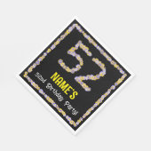 52e verjaardag: Floral Flowers Number, Custom Name Servet (Hoek)