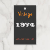 52e verjaardag Folie Gift Labels – Vintage 1974 Li (Achterkant)