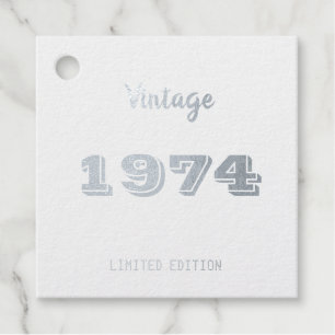 52e verjaardag Folie gunst Tags – 1974 Limiet