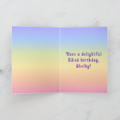 52e verjaardag — Fun Cake & Candles, w/ Eigen naam Kaart (Binnen)