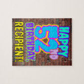52e verjaardag ~ Fun, door Urban Graffiti geïnspir Legpuzzel (Horizontaal)
