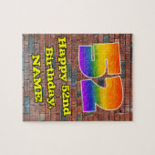 52e verjaardag: Fun Graffiti-geïnspireerde regenbo Legpuzzel (Horizontaal)