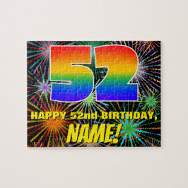 52e verjaardag: Fun, kleurrijk gevuurwerk Legpuzzel