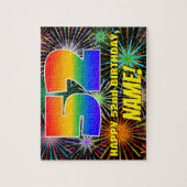 52e verjaardag: Fun, kleurrijk gevuurwerk Legpuzzel (Verticaal)