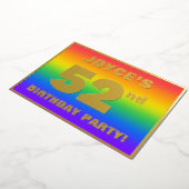 52e verjaardag: Fun, kleurrijk regenboogpatroon Folie Uitnodiging (Gedraaid)