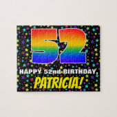 52e verjaardag — Fun, kleurrijk Star Field Pattern Legpuzzel (Horizontaal)