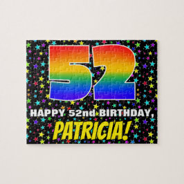 52e verjaardag — Fun, kleurrijk Star Field Pattern Legpuzzel