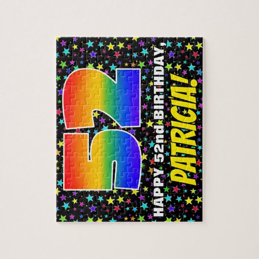 52e verjaardag — Fun, kleurrijk Star Field Pattern Legpuzzel (Verticaal)