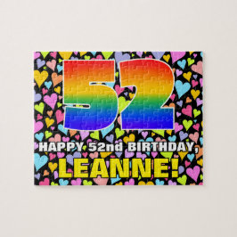 52e verjaardag — Fun, liefhebbende harteschepen +  Legpuzzel