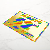 52e verjaardag - Fun, regenboogspectrum "52" Folie Uitnodiging (Gedraaid)