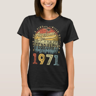 52e verjaardag Geweldige sinds februari 1971 52 ja T-shirt